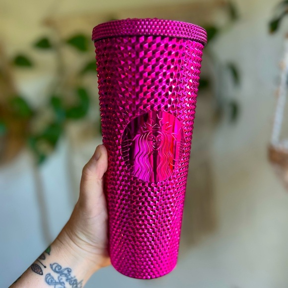 Pink Studded Starbucks Chrome Tumbler 24oz Venti | Brand New Limited Edition Cup - Picture 1 of 7